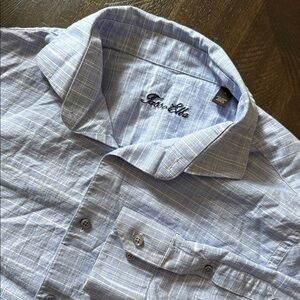 Tasso Elba Light Blue Plaid Button-Down Shirt